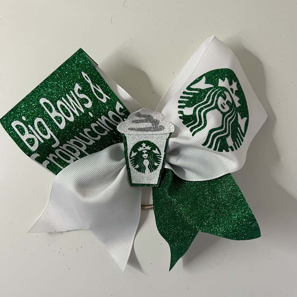 Starbucks Big Bows and Frapuccino’s Competition Cheer Bow